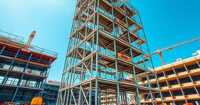 Andaime met&aacute;lico tubular tipo torre para constru&ccedil;&atilde;o segura e eficiente