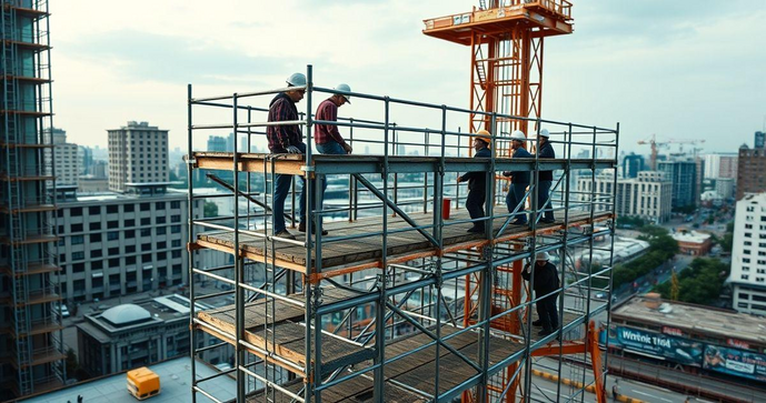 Andaime com plataforma: como escolher o ideal para sua obra e garantir segurança e eficiência